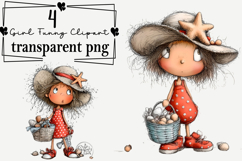 Quirky Girl Funny Clipart Watercolor PNG Product Image 1
