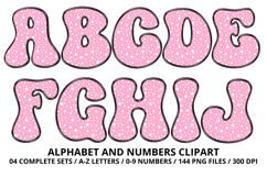 Polka Dots Alphabet Letters &amp; Numbers Clipart PNG 300DPI Product Image 2
