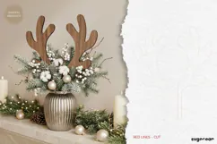 Reindeer Antler Plant Stake Laser Cut | Herb Label | SVG Product Image 2