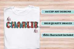 Knitted Alphabet png clipart, knitted texture doodle letters Product Image 6