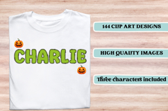 Halloween Alphabet png clipart, halloween letters doodle Product Image 6