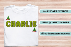 Christmas Alphabet png clipart, christmas letters doodle Product Image 6