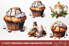 Cozy Christmas Home Clipart Sublimation Product Image 1