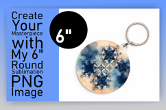 Vibrant Round Design Keychain Template , Watercolor Patter Product Image 1