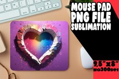 Sparkle of Romance 3D Heart Mouse Pad Sublimation Product Image 1