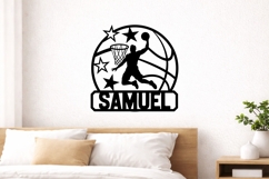 Basketball Dunk Round Sign SVG Laser Cut File Product Image 2