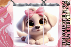Happy hearts 20oz tumbler wrap, 3D Dog Product Image 1
