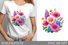Wildflowers Sublimation. Wildflowers T-Shirt Sublimation Product Image 1