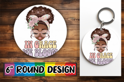 Sweet Keychain Round Design, Praying Woman Product Image 1