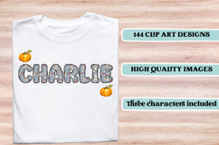 Fall Autumn Alphabet png clipart, fall autumn letters doodle Product Image 6