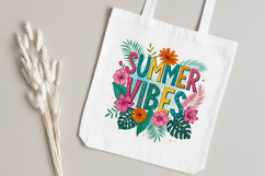 Vibrant Retro Summer Vibes PNG with Flowers Product Image 5