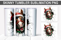 Christmas Horse Tumbler Wrap PNG - Festive Horse Design Product Image 1