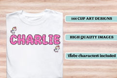 Unicorn Alphabet png clipart, unicorn letters doodle Product Image 6