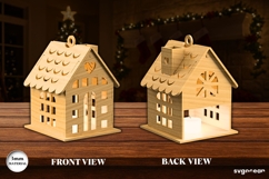 Christmas House Candle Holder SVG | Laser Cut | Glowforge Product Image 2