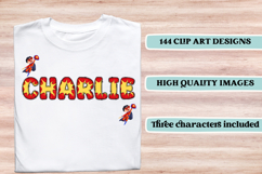 Superhero Digital Papers, superhero doodle letters Product Image 7