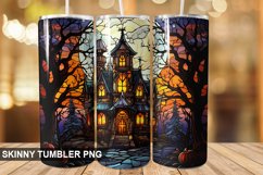 Stained Glass Halloween Tumbler 20 oz Skinny Tumbler Product Image 1
