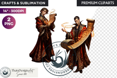 Fantasy wizard cliparts, sorcerer, spellcaster, mage Product Image 1