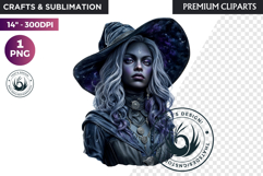 Fantasy Witch Clipart PNG, floral Witchcraft Art scrapbook Product Image 1