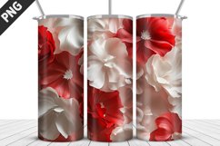 3D Flowers Tumbler Wrap | Sublimation Design | Tumble PNG Product Image 5