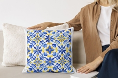 Portuguese Tiles Pattern Collection 42 Seamless Blue &amp; White Product Image 8