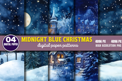 Midnight Blue Christmas Backgrounds Bundle PNG Product Image 13