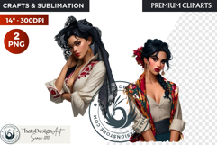 Spanish Flamenco dancer woman Clipart, Sevillana Product Image 1