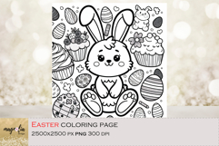 Easter Bunny Coloring Pages for Kids, Easter png Product Image 1