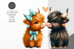 Highland cow clipart, Farm animals, Cow clipart Product Image 1