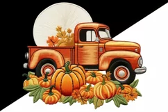 Digital Download Pumpkin Truck PNG Product Image 4