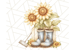 Rustic Sunflower Clipart, Soft Country Farmhouse Florals Png Product Image 4