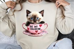 Valentines Day Kitty Cups Clipart PNG Product Image 1
