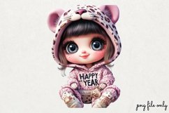 Pink leopard girl for Happy Clipart PNG Product Image 1