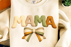 Mother's Day PNG, Crochet MAMA PNG, Faux Yarn Mama Bow PNG Product Image 7