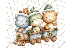 Christmas Dinosaur Party Png, Dino Clipart PNG Product Image 4