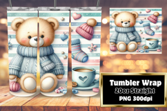 EXQUISITE 20oz Tumbler PNG Template , Teddy Bear Product Image 1