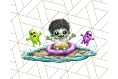 Summerween Beach Party Clipart PNG, Halloween Beach Art Product Image 4