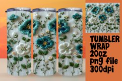 20oz Spring Floral Tumbler Wrap - Embroidered Elegance Product Image 1