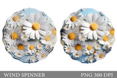 Daisy Flowers Wind Spinner. Flowers Spinner Sublimation Product Image 1
