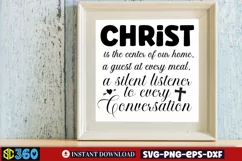 Christ is the center of our home, Christian Farmhouse SVG Product Image 2
