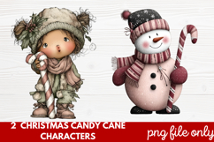 Christmas Candy Cane Characters Clipart Product Image 1