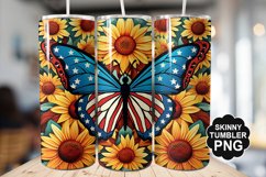 Butterfly and Sunflower Tumbler Wrap for Sublimation Product Image 1