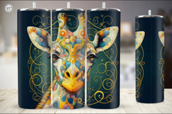 4 Giraffe Tumbler Sublimation, 20 oz Tumbler Wrap Product Image 5