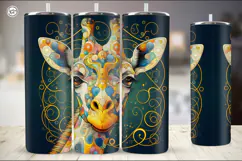 4 Giraffe Tumbler Sublimation, 20 oz Tumbler Wrap Product Image 5