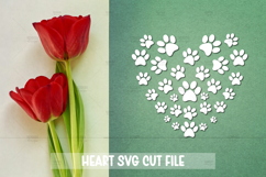8 Paws Hearts SVG Cut File, Heart Vinyl Decal SVG Product Image 4