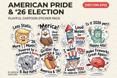Funny Trump 2026 4th of July Sticker Bundle For Crafters Product Image 1
