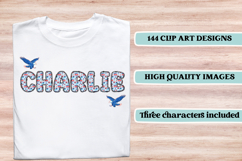 4th July Alphabet png clipart, independence letters doodle Product Image 6