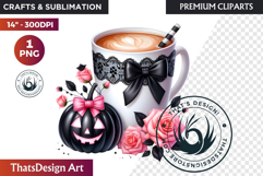 Pastel Goth Halloween Drinks - Kawaii Spooky Clipart PNG Product Image 1