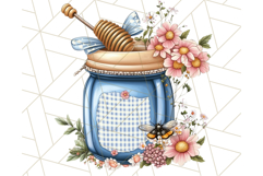 Blue Cottagecore Kitchen Clipart, Vintage Country Floral Png Product Image 4
