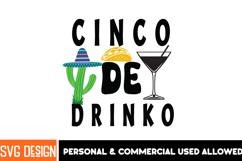 Cinco De Drinko SVG Design,Cinco De mayo SVG Design Product Image 1