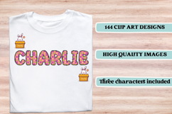 Easter Day Alphabet png clipart, easter day letters doodle Product Image 6